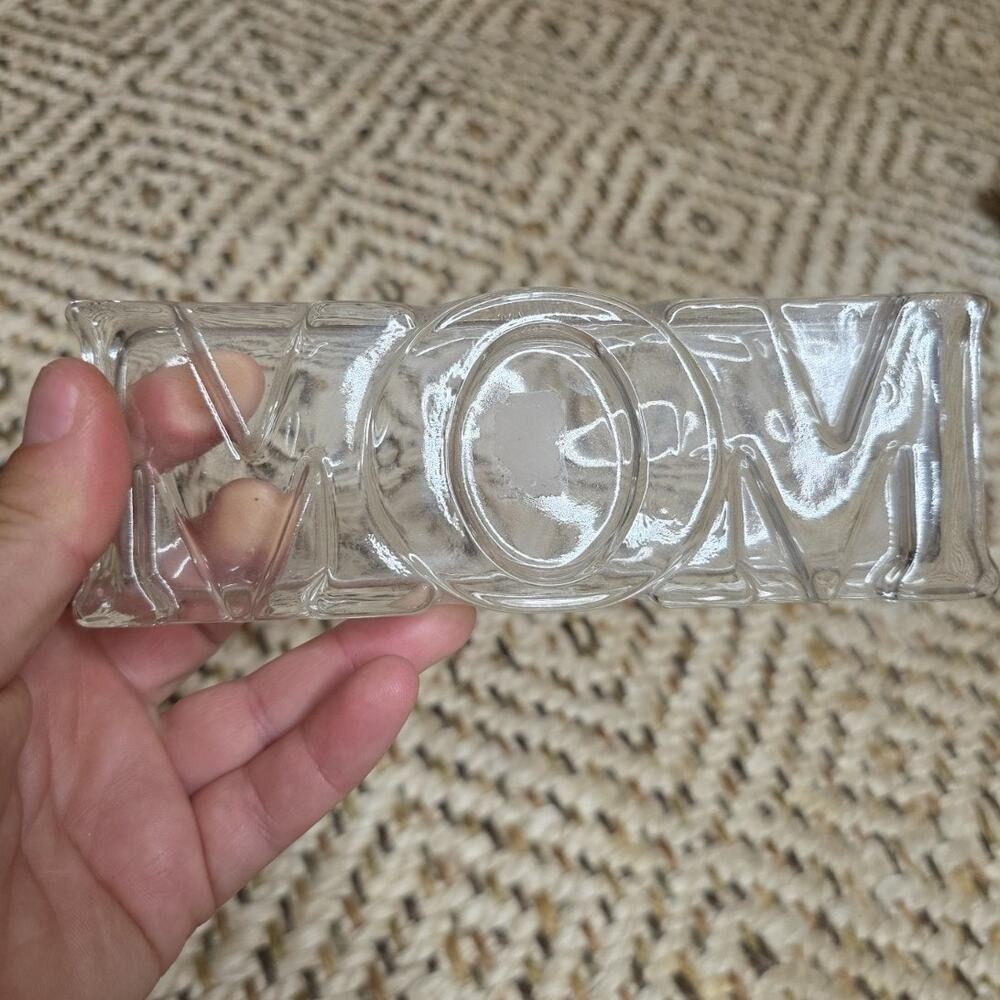 Fostoria for Avon MOM Glass Paperweight Picture Frame Mothers Day‎ Crystal VTG